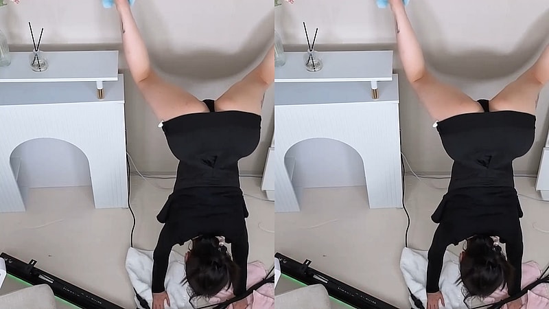 BJㅅㅎ빈 짧은 원피스 물구나무 트월킹 댄스