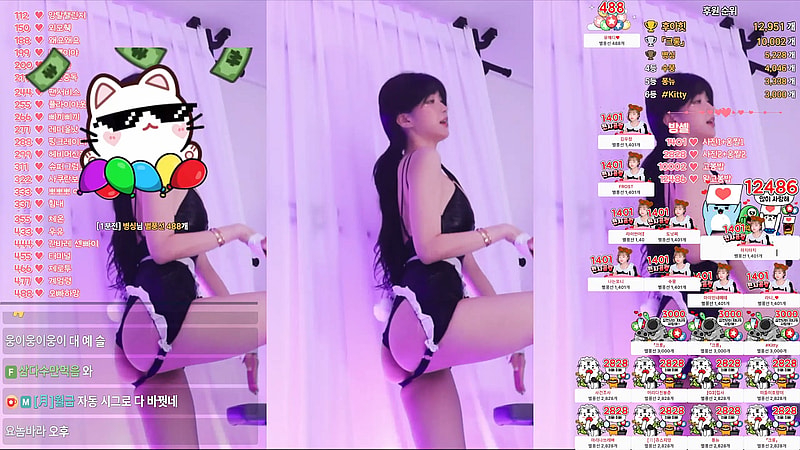 엉덩이 뚫린 치마 보댕이 BJㅁ월 하이라이트