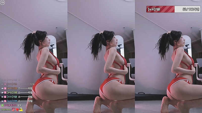 빨간 돌핀팬츠 BJㅂ하 은꼴 의상 하이라이트