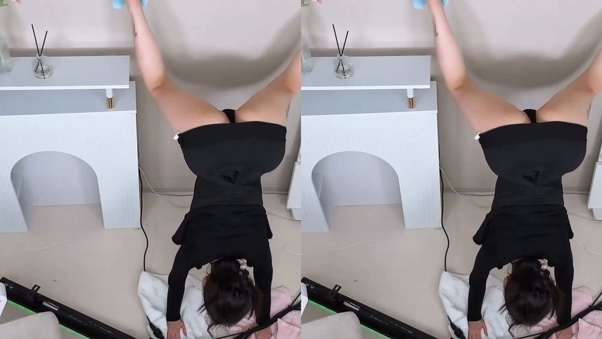 BJㅅㅎ빈 짧은 원피스 물구나무 트월킹 댄스