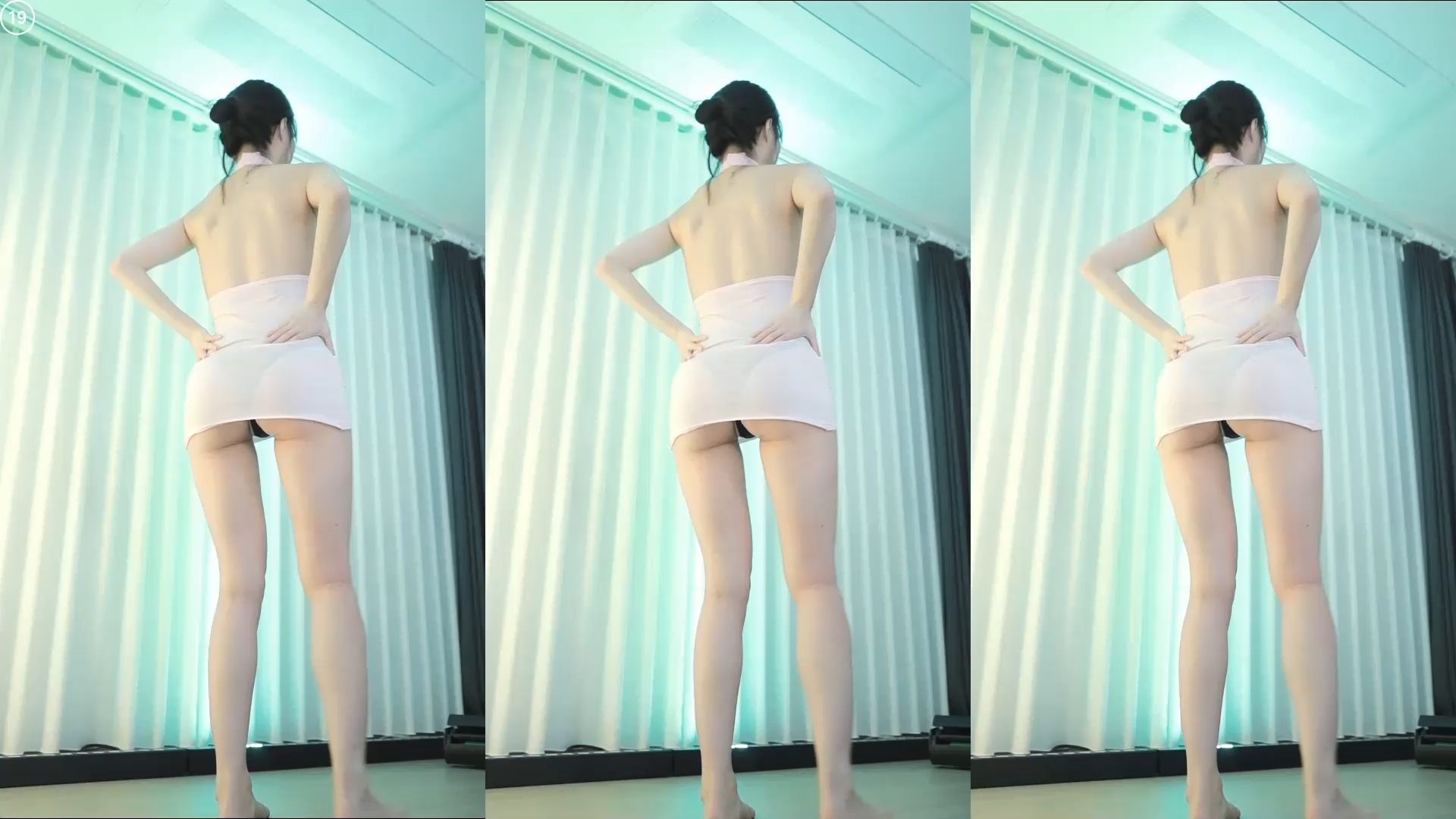 시원한 뒤태가 꼴리는 BJ깅ㅇㅅ 짧은 원피스